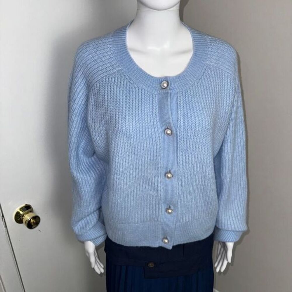 Commense Light blue Oversized Round‎ Neck Cardigan Size M